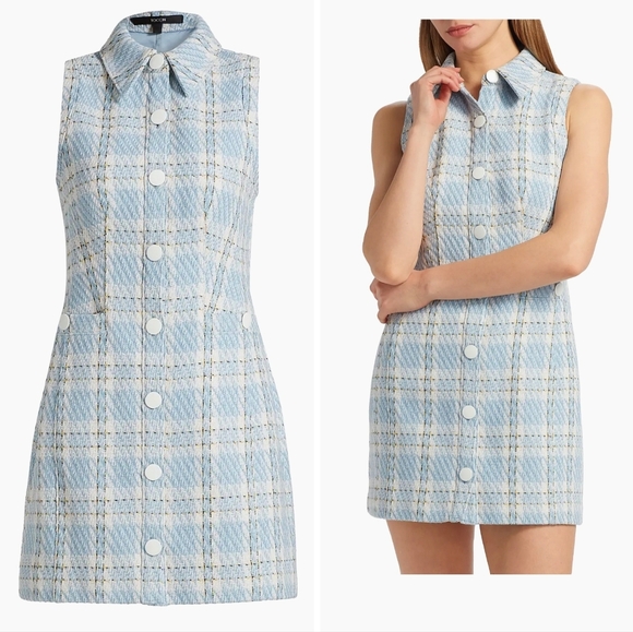 Toccin Dresses & Skirts - 💙🔹️Toccin 🔹️sophia Plaid Tweed Button Front Mini  Dress